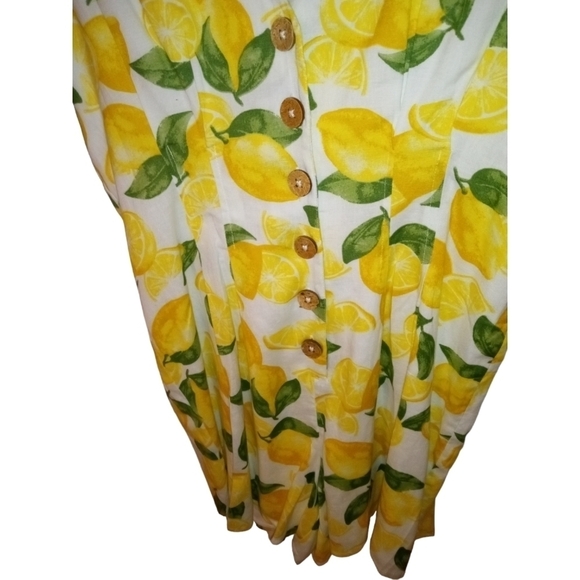 BCBgeneration Lemon Yellow & White Button Down Romper Preppy Resort Wear Sz. S - Picture 6 of 16